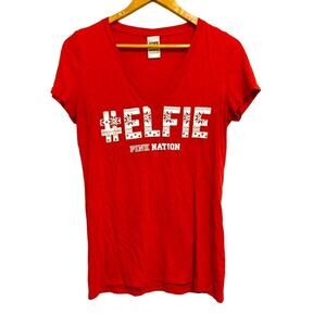 PINK Victoria’s Secret Red Elfie Christmas T-shirt